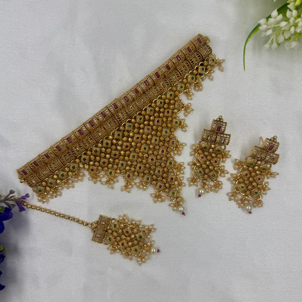 Kavya Gold Bridal Choker Set for Wedding