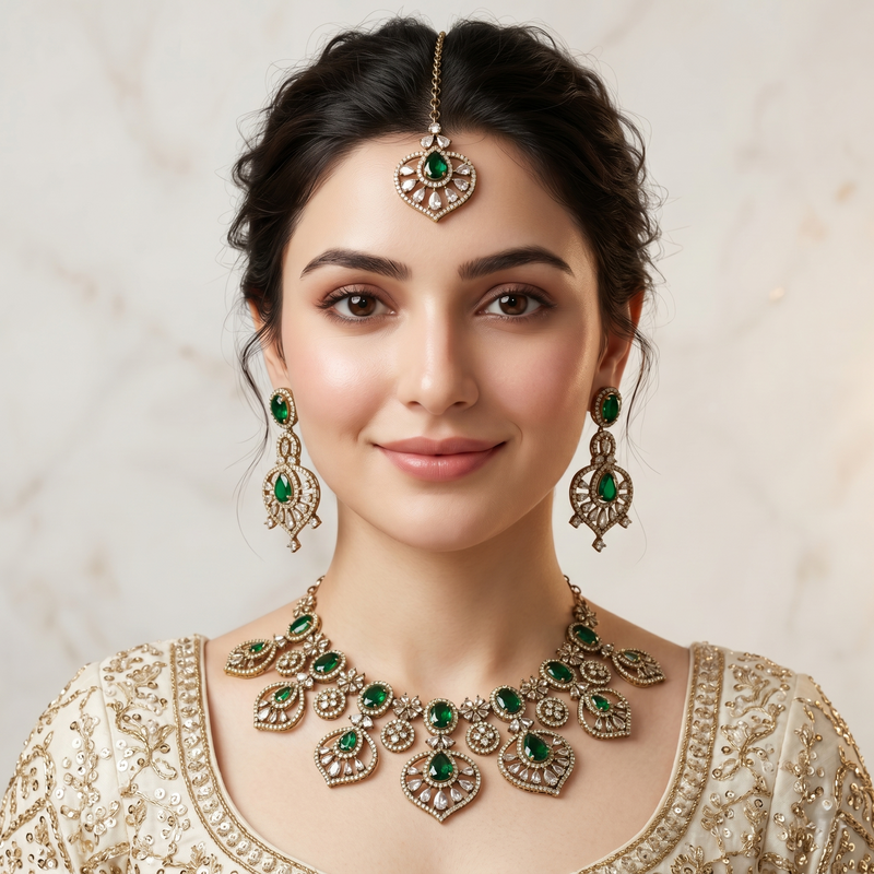 Victorian Necklace Sets — Elegant Pearl & Crystal Bridal Jewellery