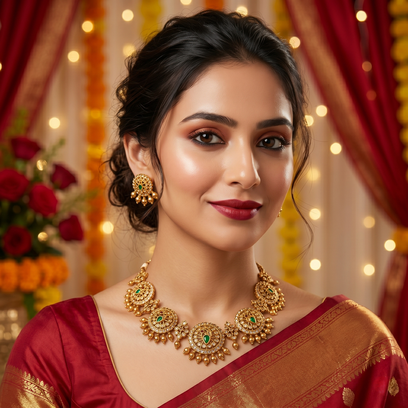 South Indian & Temple Necklace Sets — Traditional South & Temple Jewellery