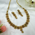 Antique Floral Necklace Set with Ruby Green Kundan Jewellery