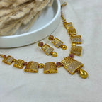 Delicate daily wear necklace with earrings 