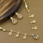 Ishanvi Pink Kundan Necklace Set for Daily Wear