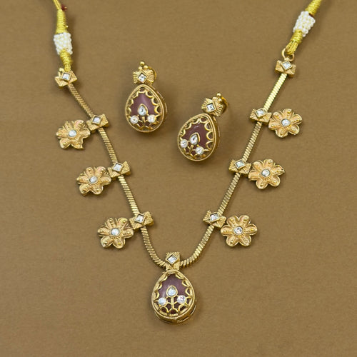 Aditi Pearl Kundan Daily Wear Necklace Set