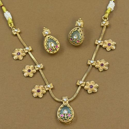 Aashna Ruby Kundan Daily Wear Necklace Set