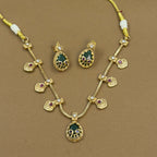 Mrinika Green Kundan Necklace Set for Daily Wear