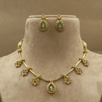 Mrinmayi Mint Kundan Necklace Set for Office Wear Women
