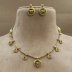 Aarishini Green Kundan Necklace Set for Daily Wear