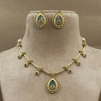Devanshika Mint Kundan Necklace Set for Daily Wear