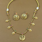 Tanirika Gold Kundan Necklace Set for Daily Wear