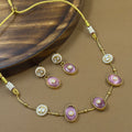 Vamshika Pink Kundan Necklace Set for Daily Wear