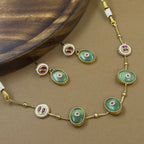 Sharvitha Mint Kundan Necklace Set for Daily Wear