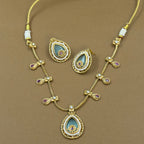 Devanshika Mint Kundan Necklace Set for Daily Wear