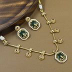 Ritanshika Green Kundan Necklace Set for Daily Wear