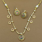 Trinayani Mint Kundan Necklace Set for Daily Wear