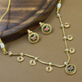 Aarishini Green Kundan Necklace Set for Daily Wear