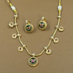 Aarishini Green Kundan Necklace Set for Daily Wear