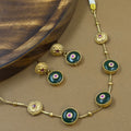 Sharvika Green Kundan Necklace Set for Daily Wear