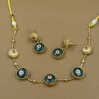 Sharvika Green Kundan Necklace Set for Daily Wear