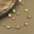 Sharanika Pink Kundan Necklace Set for Daily Wear