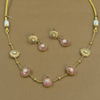 Sharanika Pink Kundan Necklace Set for Daily Wear