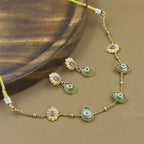 Kavyeshri Mint Kundan Necklace Set for Daily Wear