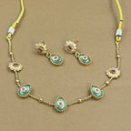 Kavyeshri Mint Kundan Necklace Set for Daily Wear