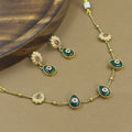 Ritambika Green Kundan Necklace Set for Daily wear