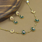 Ritambika Green Kundan Necklace Set for Daily wear