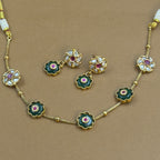 Varnisha Green Kundan Necklace Set for Daily Wear
