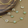 Dhruvika Mint Kundan Necklace Set for Daily Wear