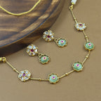 Dhruvika Mint Kundan Necklace Set for Daily Wear