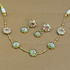 Dhruvika Mint Kundan Necklace Set for Daily Wear