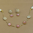 Aarshika Pink Kundan Necklace Set for Daily Wear