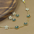 Vedashri Green Kundan Necklace Set for Daily Wear