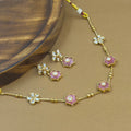 Mrunalika Pink Kundan Necklace Set for Daily Wear