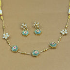 Yuvanshika Mint Kundan Necklace Set for Daily Wear