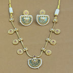Maitreyika Mint Kundan Necklace Set for Daily Wear
