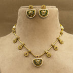 Vaidehika Green Kundan Necklace Set for Daily Wear
