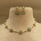 Yuvanshika Mint Kundan Necklace Set for Daily Wear