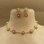 Aarshika Pink Kundan Necklace Set for Daily Wear