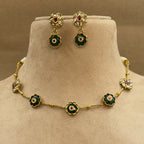 Varnisha Green Kundan Necklace Set for Daily Wear