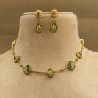 Kavyeshri Mint Kundan Necklace Set for Daily Wear