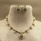 Vedanshi Green Kundan Necklace Set for Daily Wear