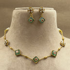 Shaivya Mint Kundan Necklace Set for Daily Wear