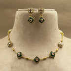 Harinika Green Kundan Necklace Set for Daily Wear