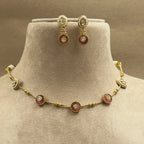 Sharvika Pink Kundan Necklace Set for Daily Wear