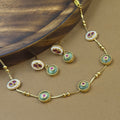 Anvithika Mint Kundan Necklace Set for Daily Wear