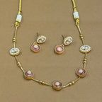 Sharvika Pink Kundan Necklace Set for Daily Wear