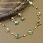 Shaivya Mint Kundan Necklace Set for Daily Wear
