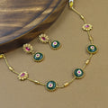 Yashodhra Green Kundan Necklace Set for Daily Wear